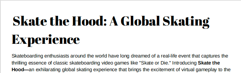 Skate the Hood: A Global Skating Experience