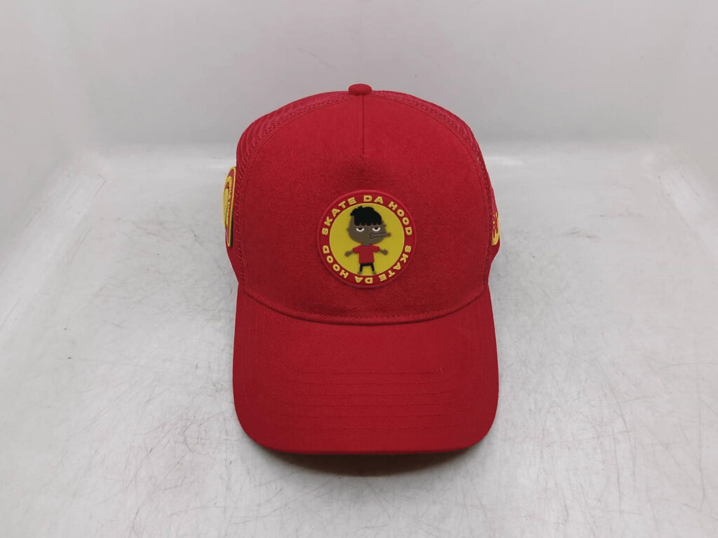 Red SKATE DA HOOD Trucker Cap